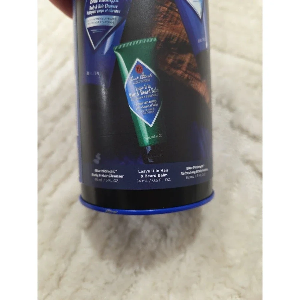 Jack Black Take It To Go Blue Midnight Edition Tin Can (Lotion,Cleanser,Balm) B8